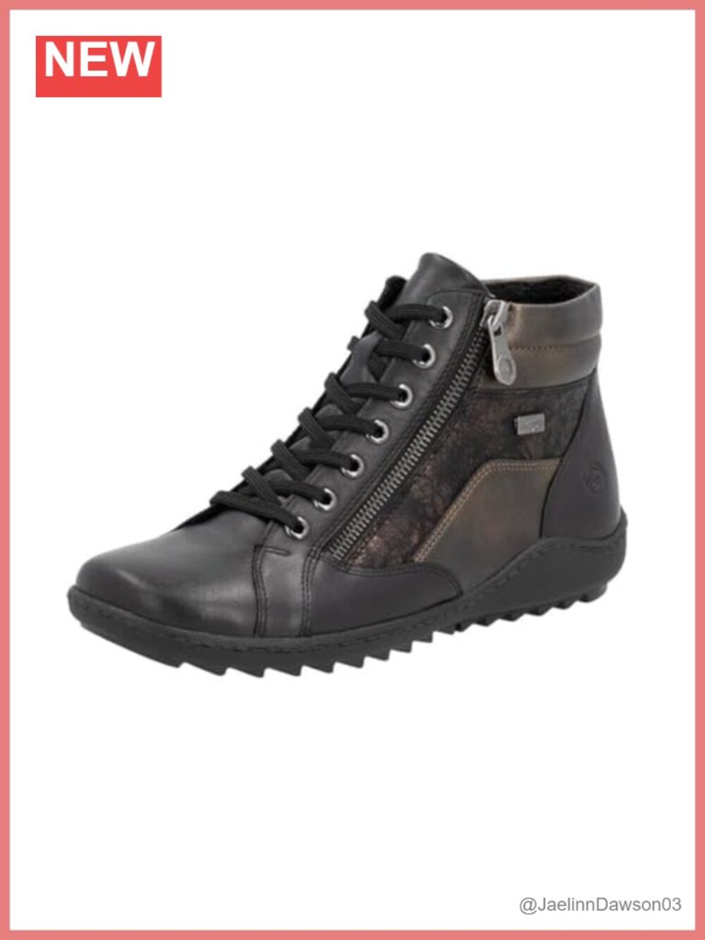 Remonte Liv 58 Ankle Bootie Leather Waterproof Chukka Boot Platform Heel